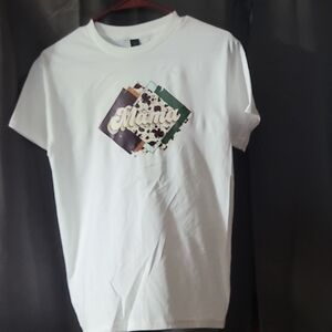 Gildan White Graphic Tee with Multicolor MAMA Design